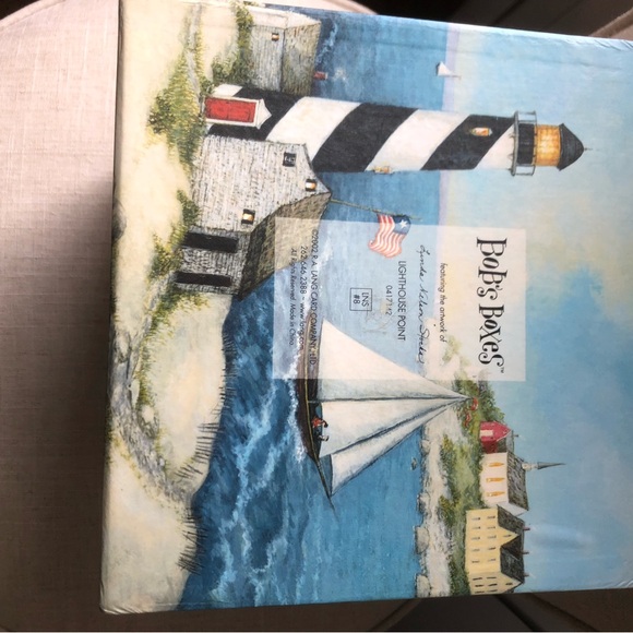 2002 Bobs Boxes Lighthouse Point heavy lighthouse box with picture on all sides. - Picture 3 of 3